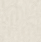 Cabo Cream Rippled Arches Wallpaper - Stripes Wallpaper