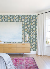 Sisu Grey Floral Geometric Wallpaper - Floral Wallpaper