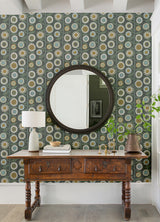 Sisu Grey Floral Geometric Wallpaper - Floral Wallpaper