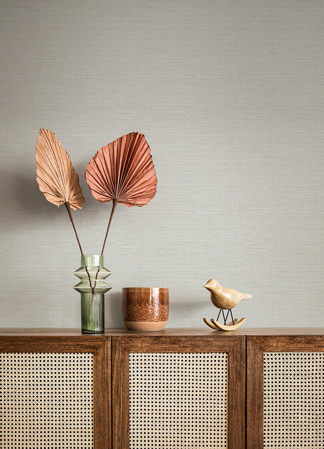 Agave Grey Faux Grasscloth Wallpaper - Grasscloth Wallpaper