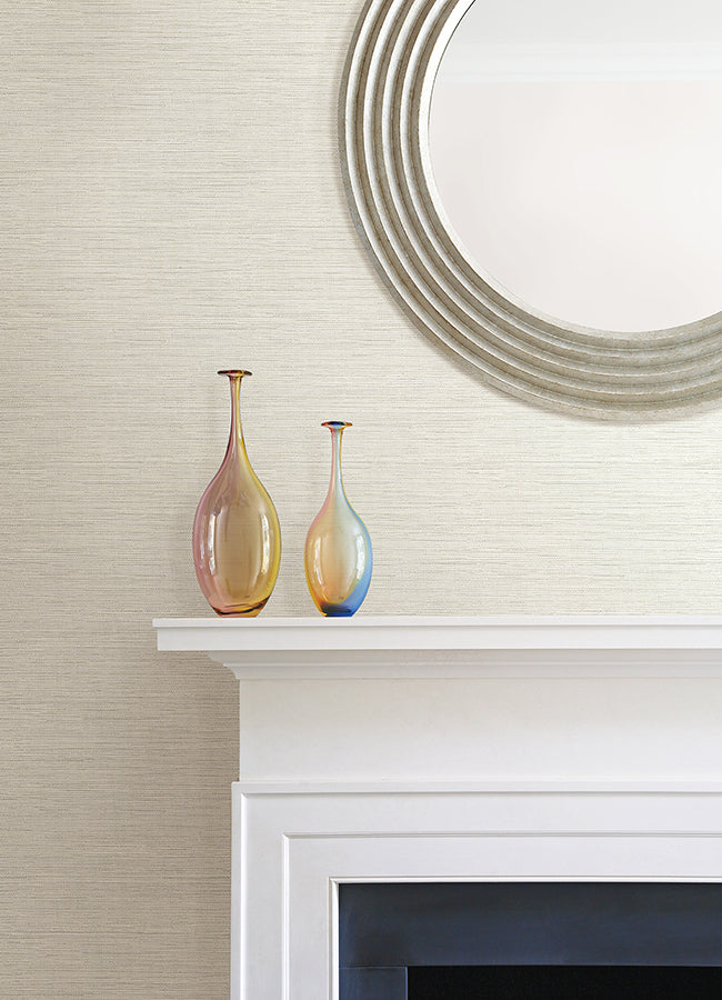 Agave Light Grey Faux Grasscloth Wallpaper - Grasscloth Wallpaper