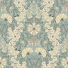 Ojvind Light Blue Floral Ogee Wallpaper - Scroll Wallpaper