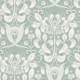 Berit Blue Floral Crest Wallpaper - Floral Wallpaper