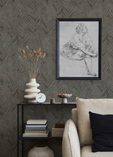 Amesemi Distressed Herringbone Wallpaper - Distressed Wallpaper