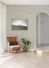 Helene Silver Glitter Geometric Wallpaper - Geometric Wallpaper