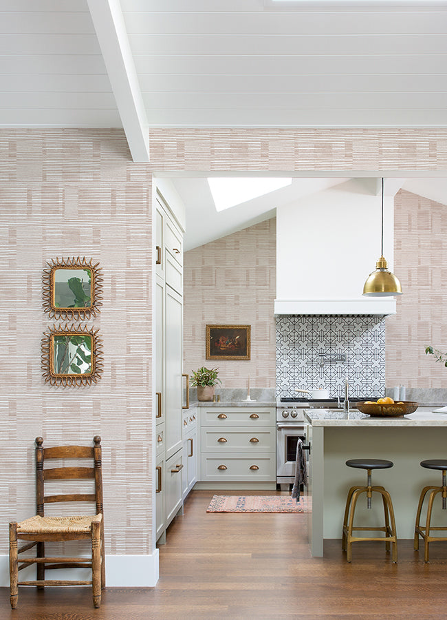 Callaway Pink Woven Stripes Wallpaper - Stripes Wallpaper