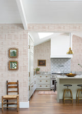 Callaway Pink Woven Stripes Wallpaper - Stripes Wallpaper