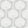Zaria Grey Topiary Wallpaper - Toile Wallpaper
