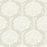 Zaria Taupe Topiary Wallpaper - Toile Wallpaper