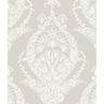 Arlie Light Grey Botanical Damask Wallpaper - Damask Wallpaper