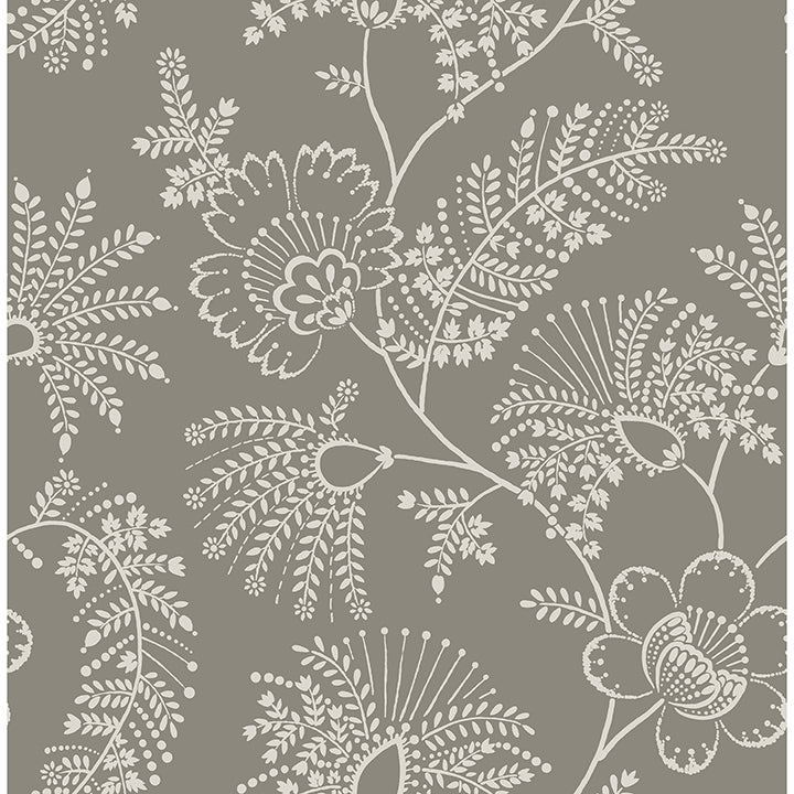 Maeve Grey Jacobean Trail Wallpaper - Jacobean Wallpaper