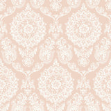 Helm Damask Blush Floral Medallion Wallpaper - Damask Wallpaper