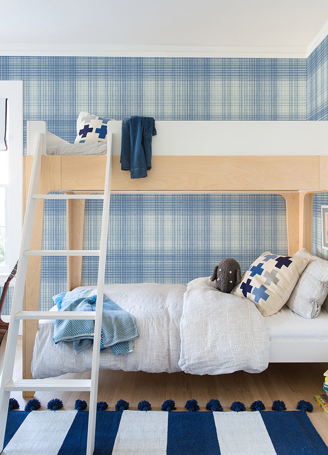 Madras Blue Plaid Wallpaper - Plaid Wallpaper