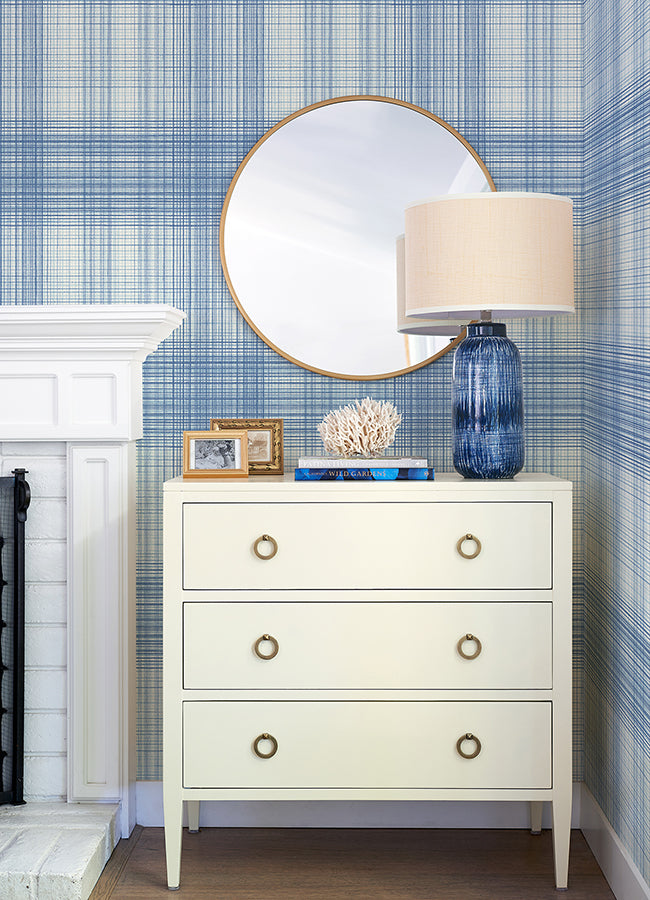 Madras Blue Plaid Wallpaper - Plaid Wallpaper