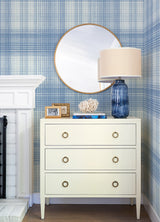 Madras Blue Plaid Wallpaper - Plaid Wallpaper