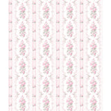 Dreamy Days Pink Parfait Stripe & Floral Wallpaper - Floral Wallpaper