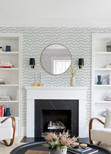 Holmby Seafoam Brushstroke Zigzag Wallpaper by Scott Living - Stripes Wallpaper