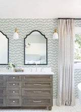 Holmby Seafoam Brushstroke Zigzag Wallpaper by Scott Living - Stripes Wallpaper