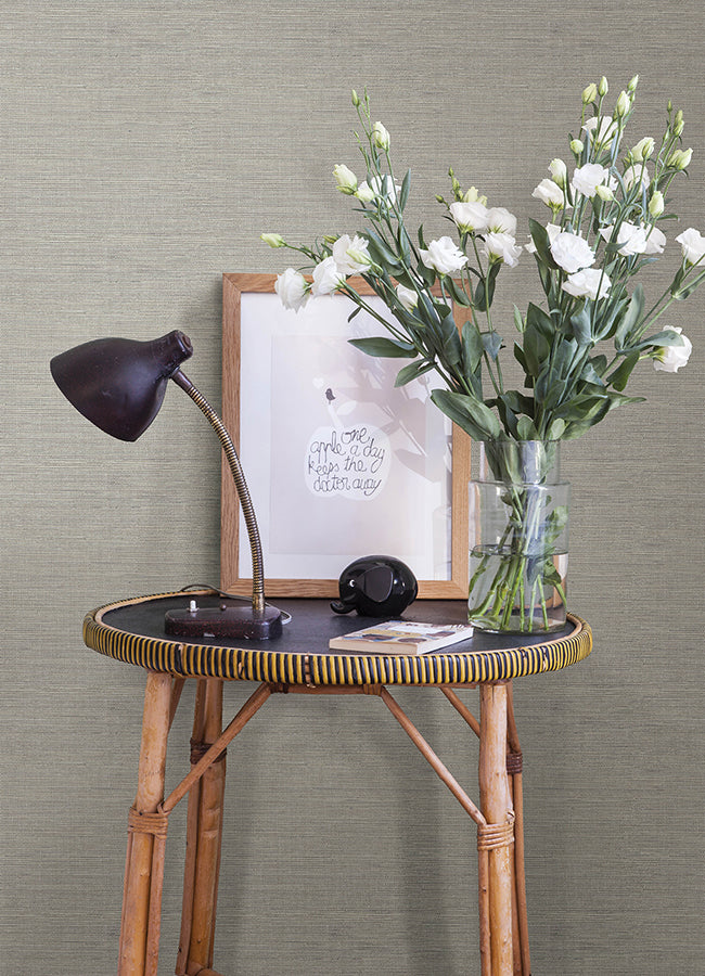 Agave Stone Faux Grasscloth Wallpaper - Grasscloth Wallpaper