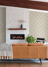 Manor Taupe Geometric Trellis Wallpaper - Geometric Wallpaper