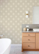Manor Taupe Geometric Trellis Wallpaper - Geometric Wallpaper