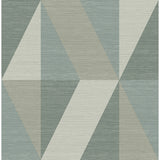 Winslow Green Geometric Faux Grasscloth Wallpaper - Geometric Wallpaper