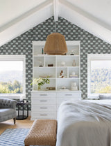 Baldwin Slate Shibori Stripe Wallpaper - Stripes Wallpaper