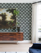 Baldwin Slate Shibori Stripe Wallpaper - Stripes Wallpaper