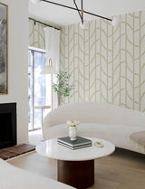 Harlow Gold Curved Contours Wallpaper - Stripes Wallpaper