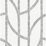 Harlow Black Curved Contours Wallpaper - Stripes Wallpaper