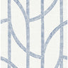Harlow Indigo Curved Contours Wallpaper - Stripes Wallpaper