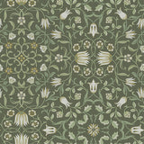 No 1 Holland Park Green Floral Wallpaper - Floral Wallpaper
