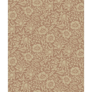 Mallow Rose Floral Vine Wallpaper - Floral Wallpaper