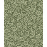 Mallow Dark Green Floral Vine Wallpaper - Floral Wallpaper
