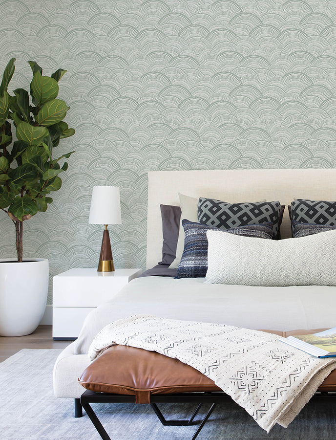 Encircle Sea Green Geometric Wallpaper - Geometric Wallpaper