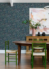 Briar Teal Floral Wallpaper - Floral Wallpaper