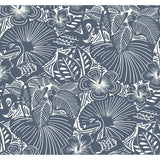 Idalia Navy Floral Flamingo Wallpaper - Floral Wallpaper