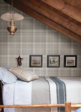 Dutton Plaid Grey Wallpaper - Plaid Wallpaper