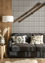 Dutton Plaid Grey Wallpaper - Plaid Wallpaper