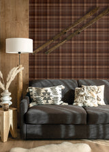 Dutton Plaid Rust Wallpaper - Plaid Wallpaper