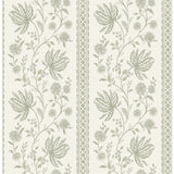 Edgemoor Sage Jacobean Stripe Wallpaper - Jacobean Wallpaper