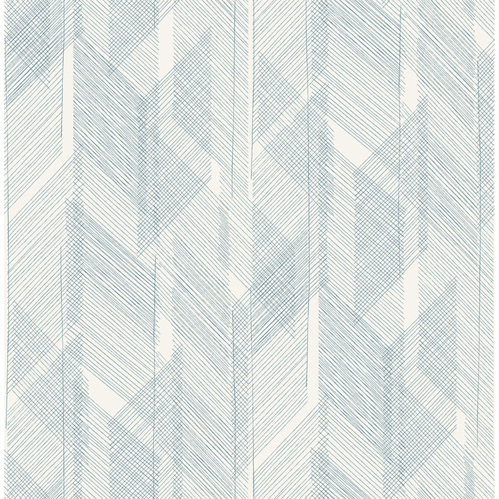Bryant Blue Crosshatch Wallpaper - Plaid Wallpaper