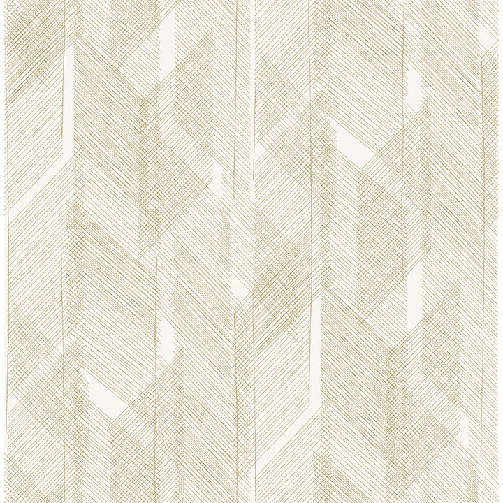 Bryant Gold Crosshatch Wallpaper - Plaid Wallpaper