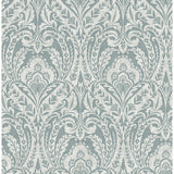 Berkshire Denim Damask Wallpaper - Damask Wallpaper