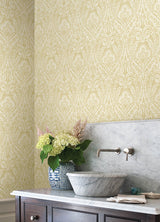 Berkshire Butter Damask Wallpaper - Damask Wallpaper