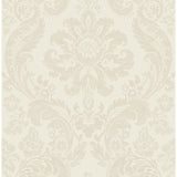 Shadow Cream Flocked Damask Wallpaper - Scroll Wallpaper