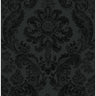 Shadow Black Flocked Damask Wallpaper - Scroll Wallpaper