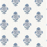 Hollyhock Blue Floral Crest Wallpaper - Floral Wallpaper