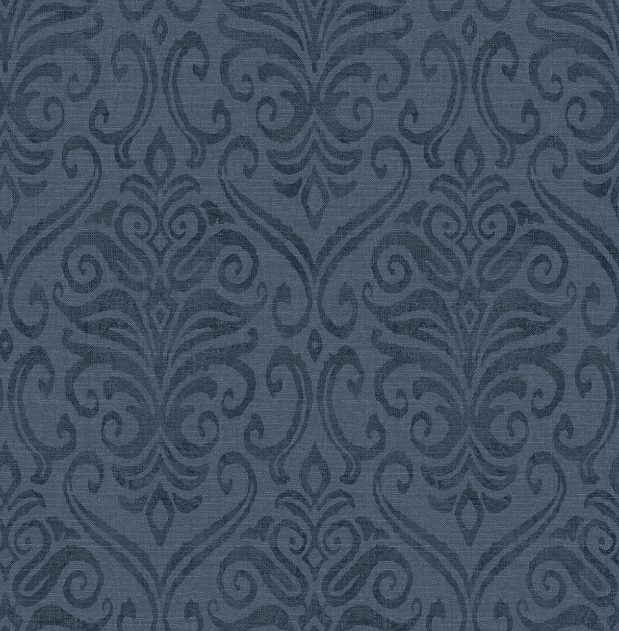 Adavu Blue Damask Wallpaper - Scroll Wallpaper