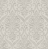 Adavu Grey Damask Wallpaper - Scroll Wallpaper